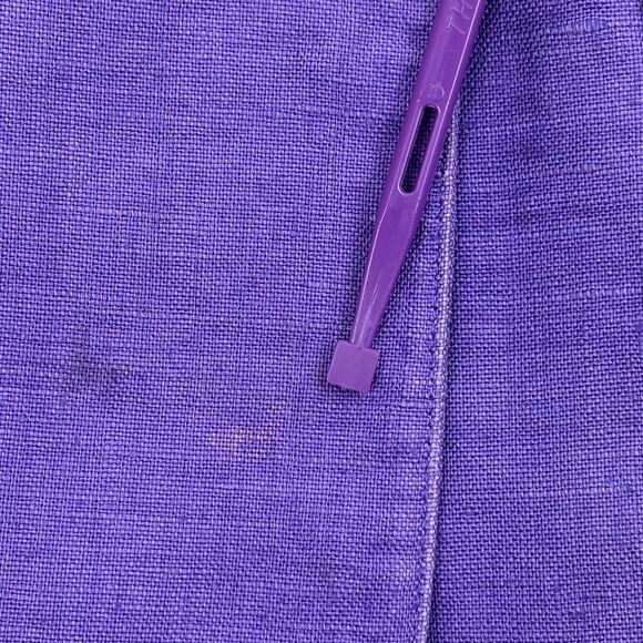 VTG Helene D Collection Linen Colorblock SS Jacket Jeweled Buttons FLAWS 14 - Picture 10 of 16